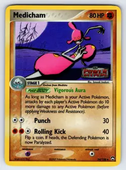 Medicham 34/108 2007 EX Power Keepers Pokemon Card TCG Reverse Holo Uncommon VLP - Image 1