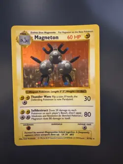 Magneton 9/102 Base Set SHADOWLESS 1999 Holo Rare WOTC Pokemon Card TCG - Image 1