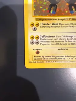 Magneton 9/102 Base Set SHADOWLESS 1999 Holo Rare WOTC Pokemon Card TCG - Image 5