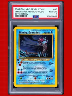 2001 Pokemon Neo Revelation 1st Edition Shining Gyarados #65 PSA NM-MT 8 - Image 1
