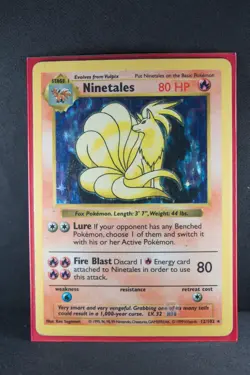 Ninetales 12/102 Pokemon TCG Base Set Shadowless Holo Rare - Image 3