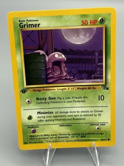 1st Edition Grimer 48/62 Fossil Common WoTC Pokemon 1999 LP - Image 1