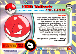 Pokemon Topps Voltorb #100 TV Animation Blue Logo NON HOLO - Image 2