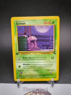 1st Edition Grimer 48/62 Fossil Common Pokemon Card - LP - Image 1