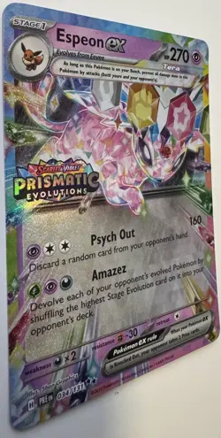 Espeon Ex 034/131 Stamped Prismatic Evolutions Surprise Box Promo Pokemon TCG - Image 3