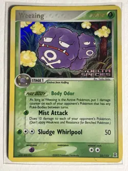 Weezing 33/113 - EX Delta Species Stamped Reverse Holo Rare Pokemon Card - Image 1