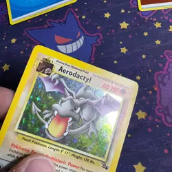 Aerodactyl Holo Rare Pokemon TCG Card Vintage 1/62 Fossil - LP - Image 3