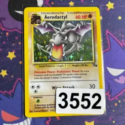 Aerodactyl Holo Rare Pokemon TCG Card Vintage 1/62 Fossil - LP - Image 5