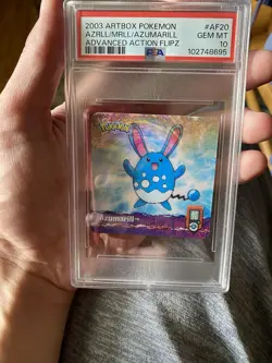2003 ARTBOX POKEMON ADVANCED ACTION FLIPZ #AF20 AZUMARILL/AZURILL/MARILL PSA 10 - Image 1
