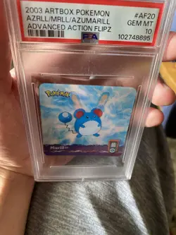 2003 ARTBOX POKEMON ADVANCED ACTION FLIPZ #AF20 AZUMARILL/AZURILL/MARILL PSA 10 - Image 3