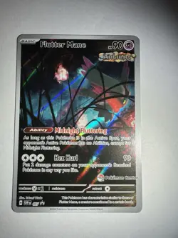 Pokemon TCG Flutter Mane SVP 097 Temporal Forces Promo Pokemon Center Stamp - Image 1