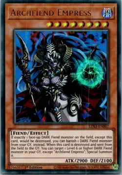 Yugioh Archfiend Empress LDS3-EN007 1st Edition Ultra Rare NM - Image 1