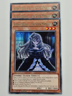 Yu Gi Oh - 3x PHRE-EN043 Ghost Belle & Haunted Mansion - Rare - Image 1