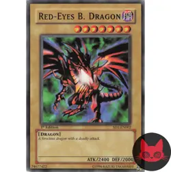 Yugioh Red-Eyes Black Dragon SD1-EN002 Common 1st Edition LP - Image 1