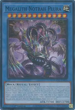 YuGiOh Megalith Notrah Plura Super Rare 1st Edition NM (DOOD) - Image 1