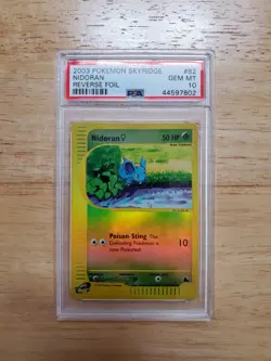 Pokemon PSA 10 GEM MINT 2003 Nidoran 82 Skyridge Reverse Holo Card - Image 1