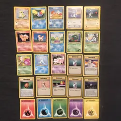 Vintage Pokemon 25 Card Lot Fossil Base Set Common Uncommon Trainer WoTC LP - Image 2