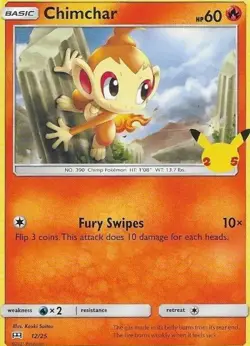 Pokemon Card - Chimchar (12/25) 2021 McDonalds 25th Anniversary Promo Non Holo - Image 1