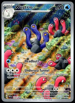Pokemon TCG Wugtrio 224/091 2024 Paldean Fates Illustration Rare Card - NM - Image 1
