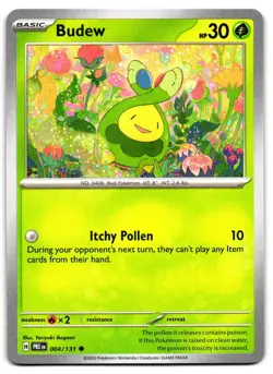 Budew 004/131 - Prismatic Evolutions Common Pokemon TCG - M/LP Card - Image 1