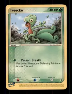 3X Pokemon Card Treecko (EX Ruby & Sapphire) 75/109 MODERATELY PLAYED Common TCG - Image 1