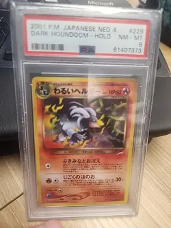 2001 Pokemon P.M. Japanese Neo 4 DARK HOUNDOOM Holo Card #229 PSA 8 NM-MT Rare! - Image 1