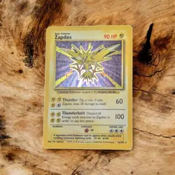 Pokemon Card Unlimited Edition Holo Rare Base Set 1999 Zapdos 16/102 WOTC - Image 1