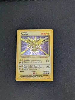 Pokemon Card Unlimited Edition Holo Rare Base Set 1999 Zapdos 16/102 WOTC - Image 2