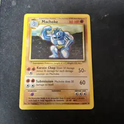 Machoke Base Set 34/102 Uncommon Pokemon Card Unlimited 1999 D14 - Image 1
