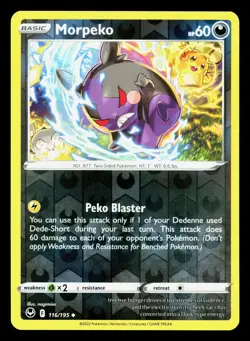 Morpeko 116/195 Silver Tempest NM Reverse Holo Pokemon Card TCG - Image 1