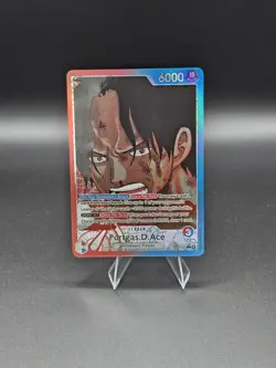 One Piece Portgas.D.Ace OP13-002 Alternate Art Leader Card - Image 1