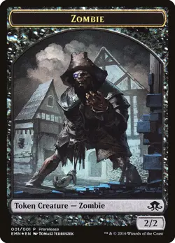 Zombie // Zombie Double-Sided Token [Eldritch Moon Prerelease Promos] Foil Near - Image 1