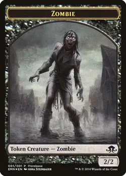 Zombie // Zombie Double-Sided Token [Eldritch Moon Prerelease Promos] Foil Near - Image 2