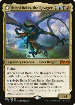 Magic the Gathering Nicol Bolas, the Ravager Core Set 2019 (M19) Light Play MTG - Image 1