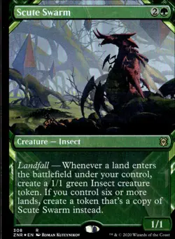 Zendikar Rising #308 Scute Swarm (Showcase) - Image 1