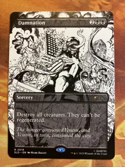 MTG Borderless Damnation SLD: Marvel's Spider-Man: Venom Unleashed (Inks) - Image 1