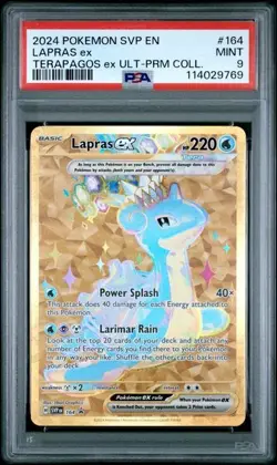 2024 Pokemon SVP EN Lapras ex FULL ART BLACK STAR PROMO UPC #164 PSA 9 MINT - Image 1