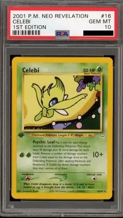 Pokemon Celebi Neo Revelation 1st Edition Rare #16 PSA 10 Gem Mint - Image 1