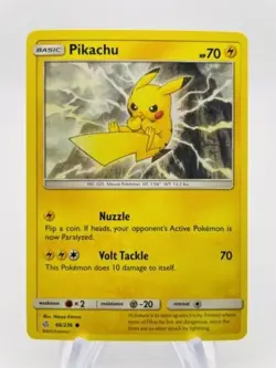 Pokemon TCG Pikachu 66/236 Cosmic Eclipse Common Regular Non-Holo NM/M - Image 1