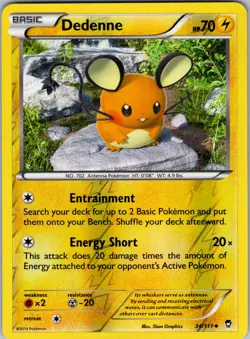 Dedenne 34/111 XY - Furious Fists Pokemon TCG LP-NM - Image 1
