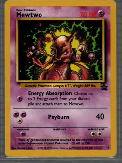Mewtwo 1999 Pokemon Black Star Movie Promo Stamped #14 - LP/MP - Image 1