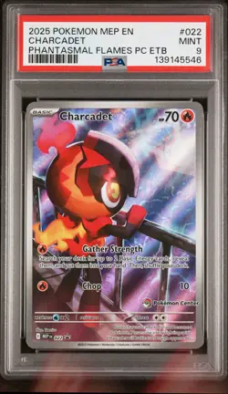 2025 POKEMON EN BLACK STAR PROMO 022 CHARCADET PHANTASMAL FLAMES PC ETB PSA 9 🔥 - Image 1