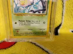 Pokemon Base Set 4th UK Print 1999-2000 Weedle 69/102 Ace Graded 9 Mint - Image 2