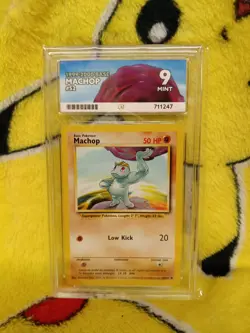 Pokemon Base Set 4th UK Print 1999-2000 Machop 52/102 Ace Graded 9 Mint - Image 1
