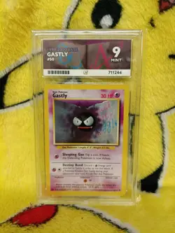 Pokemon Base Set 4th UK Print 1999-2000 Gastly 50/102 Ace Graded 9 Mint - Image 1