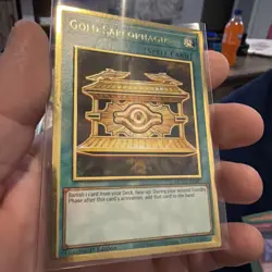 Yugioh Gold Sarcophagus MGED-EN041 Gold Rare 1st Ed NM - Image 2
