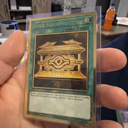 Yugioh Gold Sarcophagus MGED-EN041 Gold Rare 1st Ed NM - Image 3