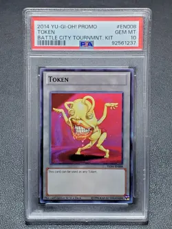 2014 Yugioh TKN4-EN008 Ojama Yellow Token Super Rare PSA 10 Gem Mint - Image 1