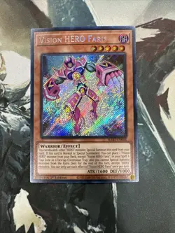 Yugioh Vision HERO Faris Secret Rare RA01 - Image 1