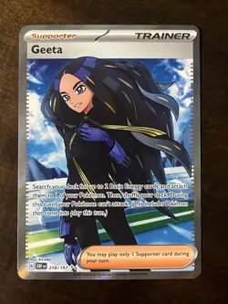 Geeta 218/197 Obsidian Flames Ultra Rare Pokemon Card NEAR MINT NM - Image 1